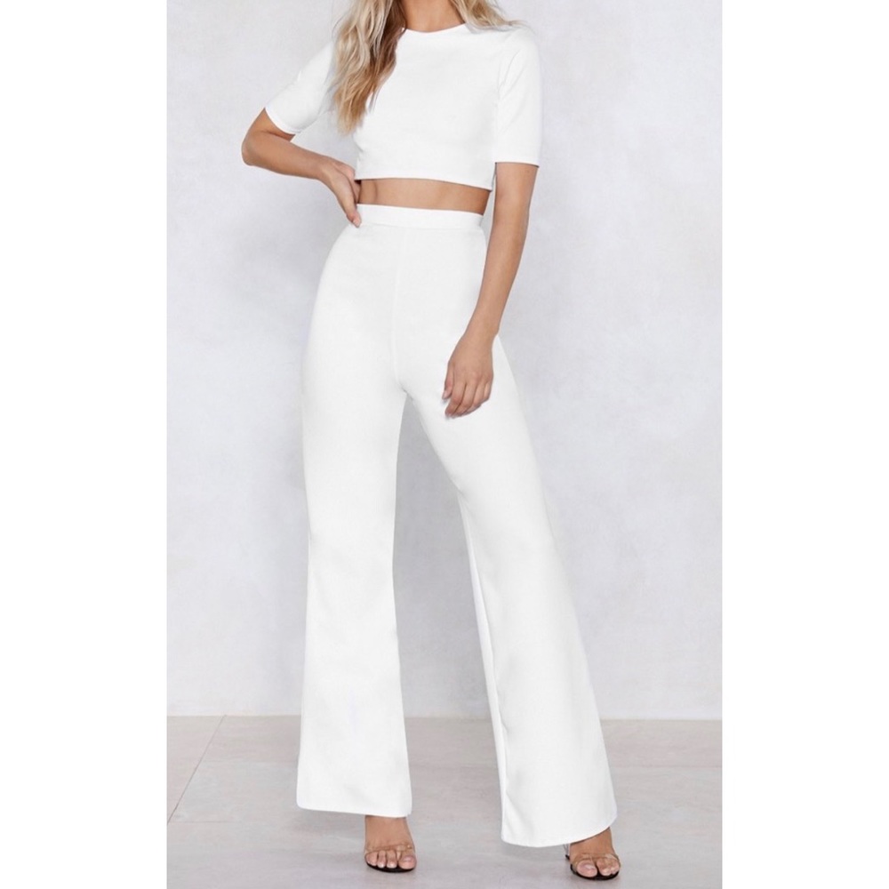 Settle the Score Crop Top and Pant Set - Nasty Gal
